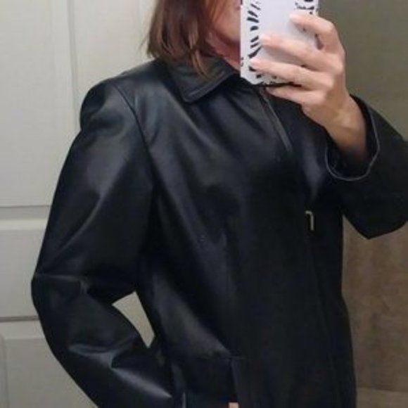 Madison & Max black leather jacket size medium - Picture 7 of 7